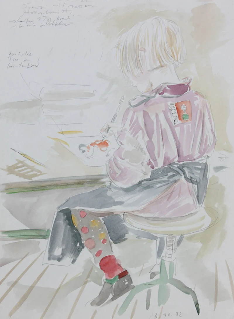 Franzi, 1992, Bleistift/Aquarell