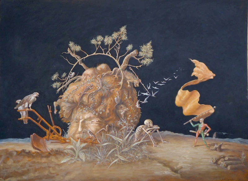 kleiner Fähnrich, 2004, Acryl, 56 × 76 cm