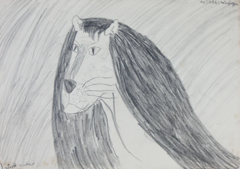 König Simba, 1959, Bleistift, 21 × 29,7 cm