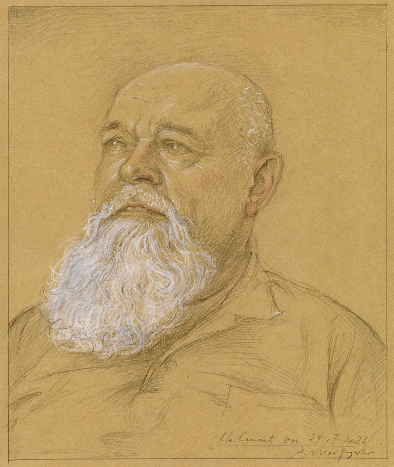 Helmut, 2023, Bleistift, Farbstift