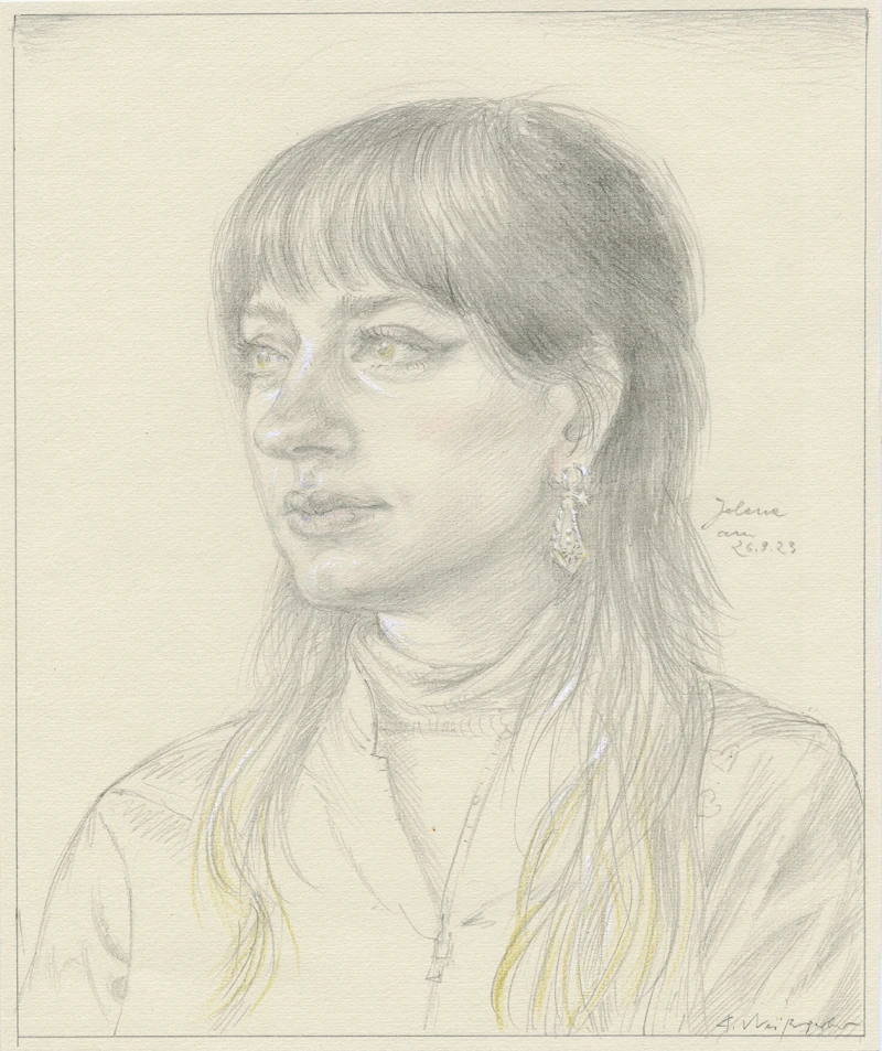 Jelena, 2023, Bleistift, Farbstift