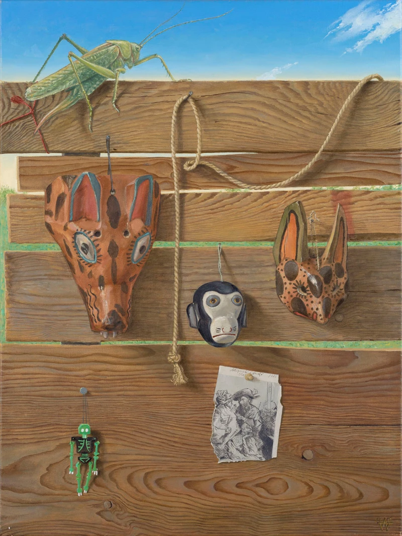 Stillleben mit Masken, 2016, Öl / Leinwand, 80 × 60 cm